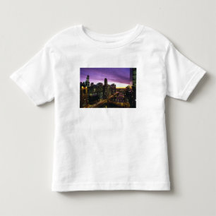 Camiseta De Bebé EE. UU., IL, Chicago. Horizonte y río de Chicago
