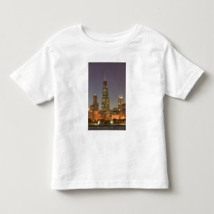 Camiseta De Bebé EE.UU., Illinois, Chicago: Cielo urbano / Noche