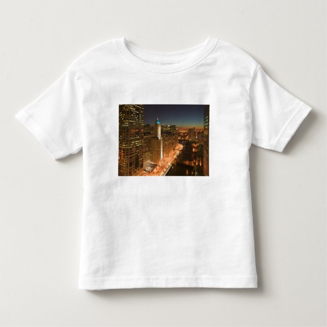 Camiseta De Bebé EE.UU., Illinois, Chicago: El bucle: Edificios (Anverso)
