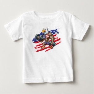 Camiseta De Bebé EE. UU./levantamiento de pesas patriótico águila c