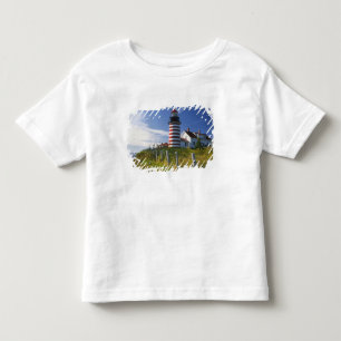 Camiseta De Bebé EE. UU., Maine, Lubec. Faro de West Quoddy Head