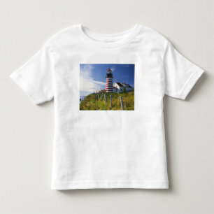 Camiseta De Bebé EE.UU., Maine, Lubec. Faro West Quoddy Head