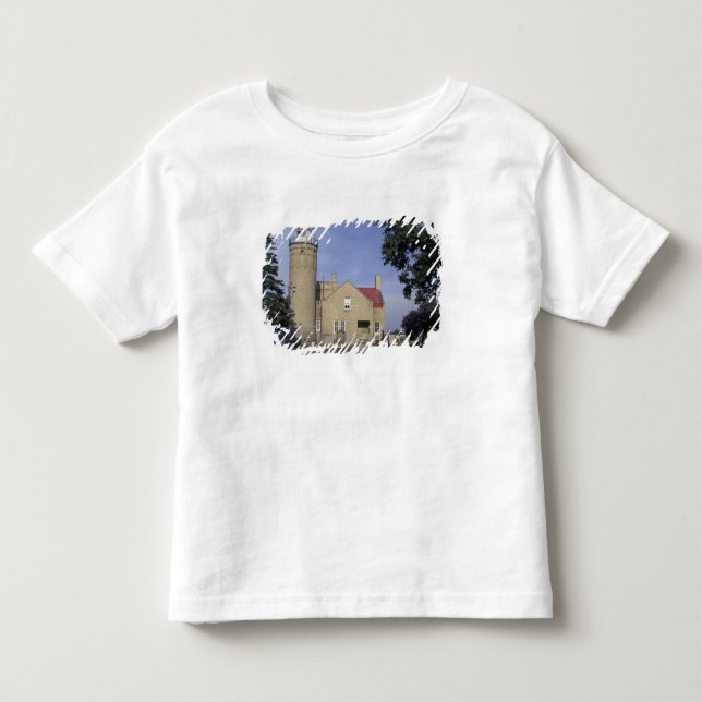 Camiseta De Bebé EE. UU., Michigan Faro de Old Mackinac Point (Anverso)