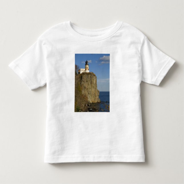 Camiseta De Bebé EE.UU., Minnesota.  Faro de Split Rock en el lago (Anverso)