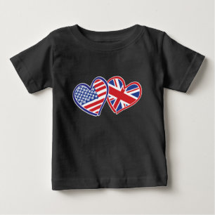 Camiseta De Bebé EE.UU.—Reino Unido-Amor