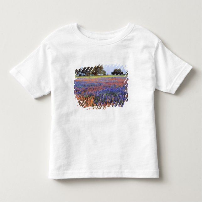 Camiseta De Bebé EE.UU., Texas, Llano. Bluebonnets y redbonnet (Anverso)