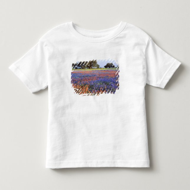 Camiseta De Bebé EE. UU., Texas, Llano. Bluebonnets y redbonnets (Anverso)