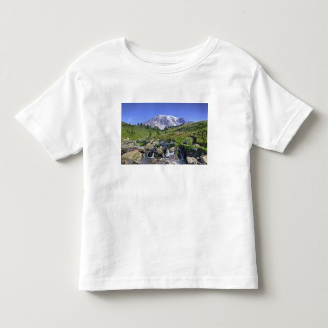 Camiseta De Bebé EE. UU., Washington, Mt. Rainier NP, Mt. Rainier y (Anverso)