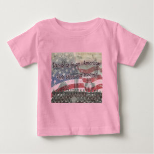 Camiseta De Bebé EEUU Heros Dios bendiga a nuestras tropas con cruc