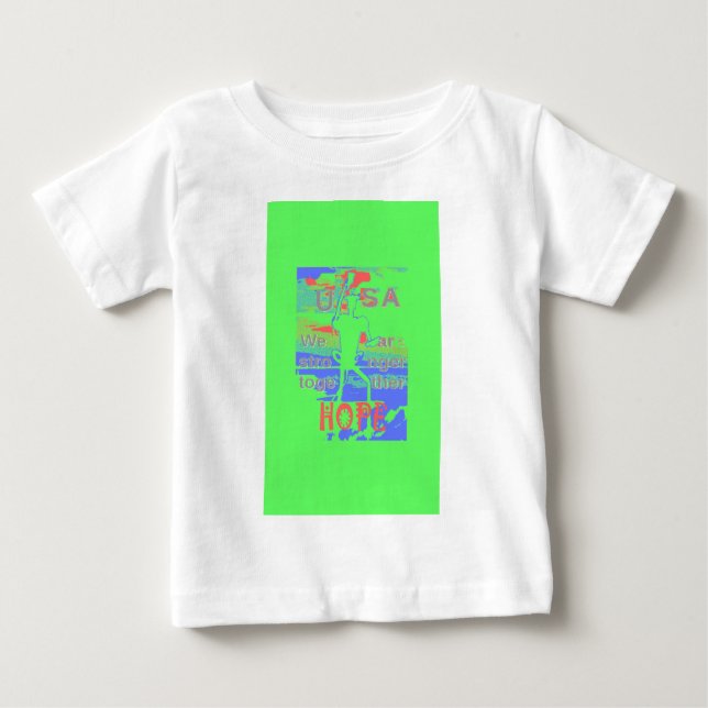 Camiseta De Bebé EEUU Hope: Neon Lemon y arte Naranja (Anverso)