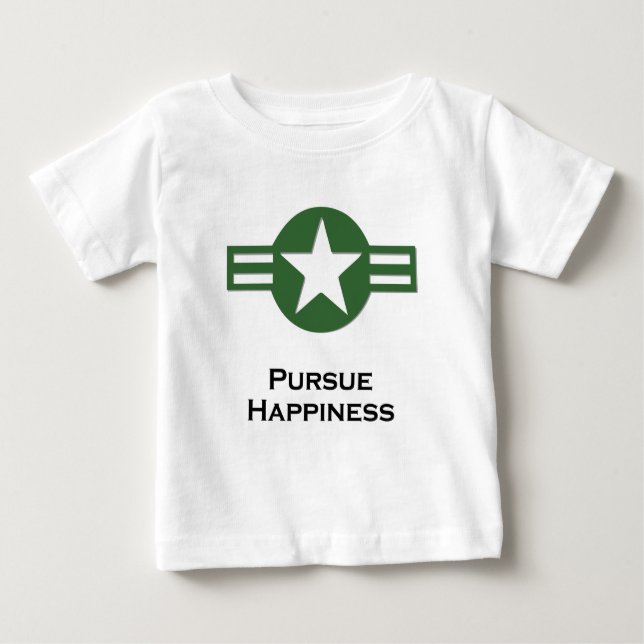 Camiseta De Bebé EEUU persigue la felicidad verde (Anverso)