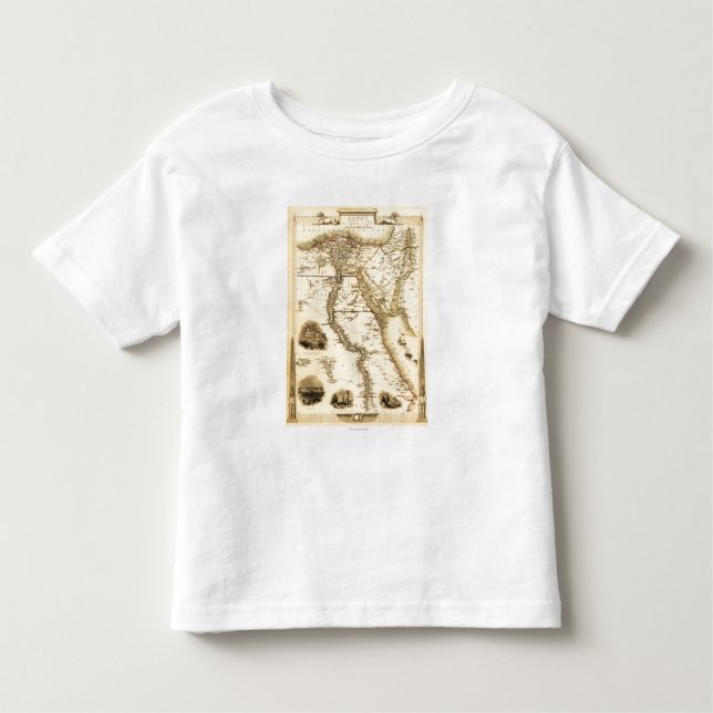 Camiseta De Bebé Egipto y ArabiaPanoramic MapEgypt (Anverso)