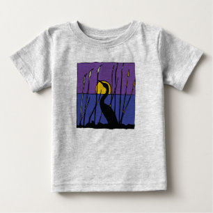 Camiseta De Bebé Egret Among Reeds Baby Tee