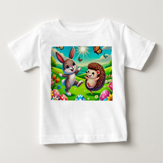 Camiseta De Bebé Ein glücklicher Hase und Igel (Anverso)