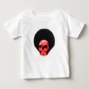 Camiseta De Bebé Ejemplo del cráneo rojo negro afro del MUSEO Zazzl