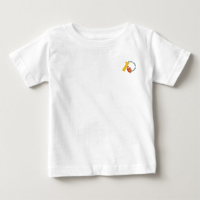 Camiseta De Bebé Ejemplo Fútbol Retro Primer Año Abajo Cumpleaños (Anverso)