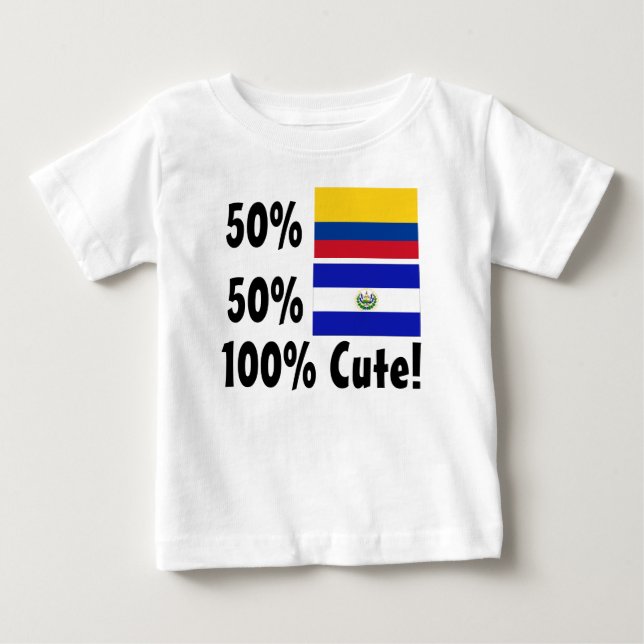 Camiseta De Bebé El 50% el 50% colombiano salvadoreño el 100% lindo (Anverso)