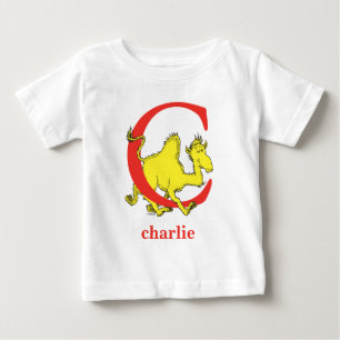 Camiseta De Bebé El ABC de Dr. Seuss: Letra C - Rojo   Añade tu nom