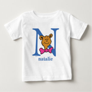 Camiseta De Bebé El ABC de Dr. Seuss: Letra N - Azul Agrega tu no
