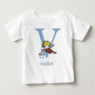 Camiseta De Bebé El ABC de Dr. Seuss: Letra V - Azul Agrega tu no