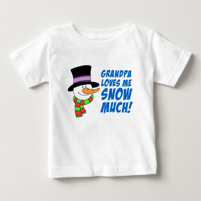 Camiseta De Bebé El abuelo me ama mucho la nieve (Anverso)