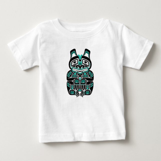 Camiseta De Bebé El alcohol azul verde azulado del Haida refiere (Anverso)