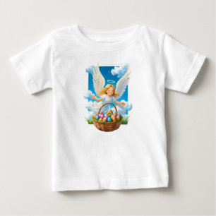 Camiseta De Bebé El alegre ángel de Pascua con canasta