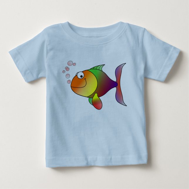 Camiseta De Bebé El alegre pez dorado en el mar (Anverso)