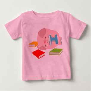 Camiseta De Bebé El amante del libro pequeño (cerdo Personalizado)