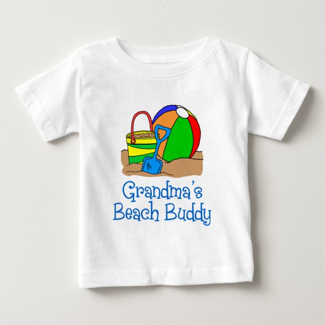 Camiseta De Bebé El amigo de la playa de la abuela (Anverso)