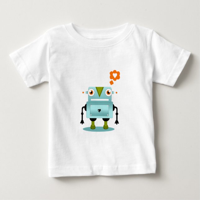 Camiseta De Bebé El amor caprichoso y artístico del robot embroma (Anverso)