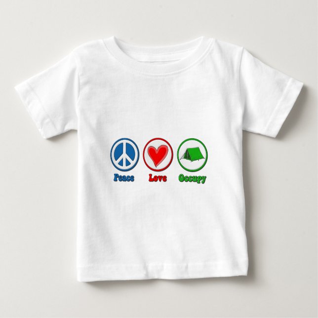 Camiseta De Bebé El amor de la paz ocupa (Anverso)