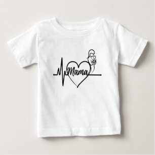 Camiseta De Bebé El amor de mamá: un latido que dura para siempre