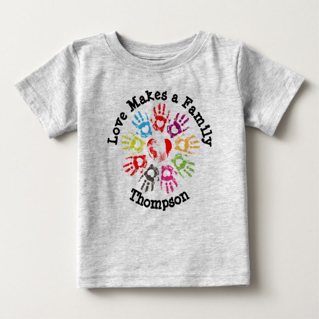 Camiseta De Bebé El amor hace a una familia - adopción Parenting (Anverso)