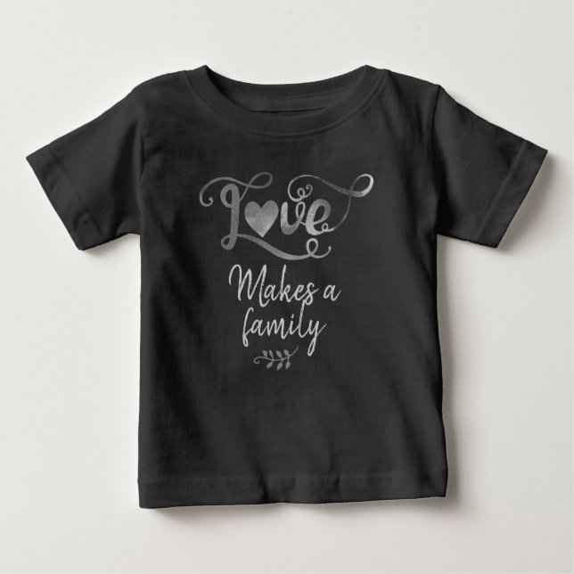 Camiseta De Bebé El amor hace una familia, regalos de adopción (Anverso)