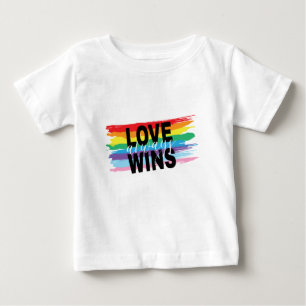 Camiseta De Bebé El amor LGBTQIA siempre gana Orgullo Arcoíris Geni