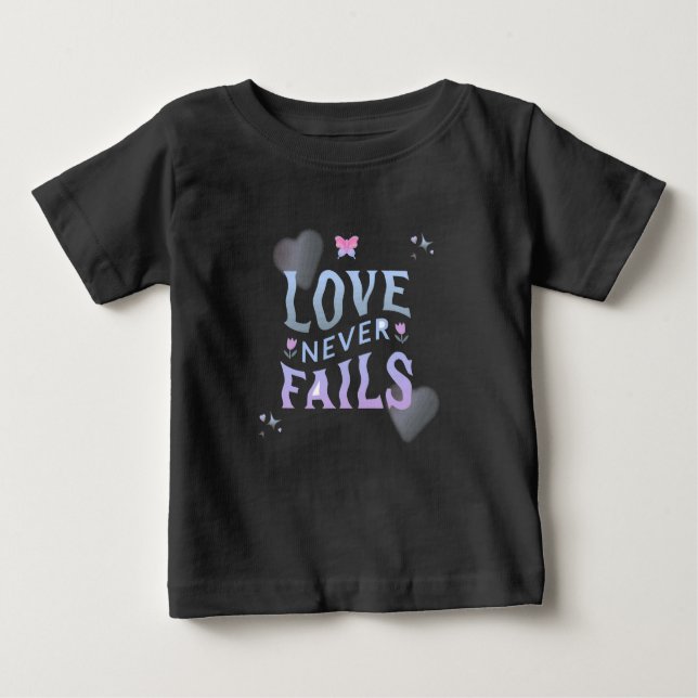 Camiseta De Bebé El amor nunca le falla a los niños (Anverso)