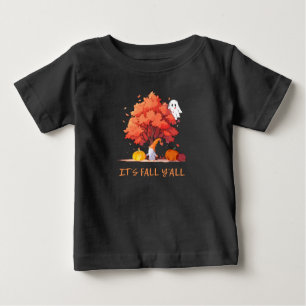 Camiseta De Bebé El árbol de otoño de la calabaza de la casa de la