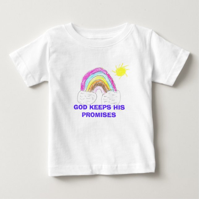 Camiseta De Bebé el arco iris, DIOS GUARDA SUS PROMESAS (Anverso)