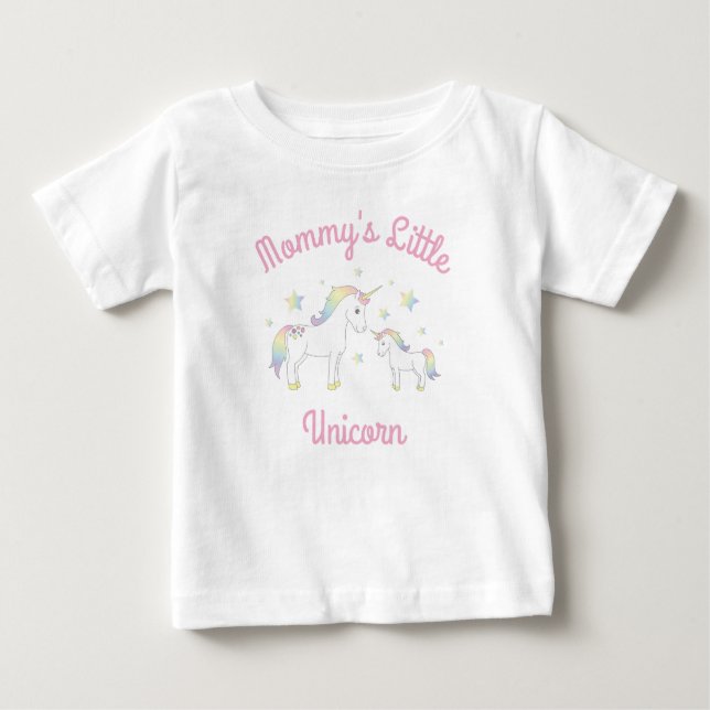 Camiseta De Bebé El arcoiris de Baby Shower Pastel de Unicorn (Anverso)