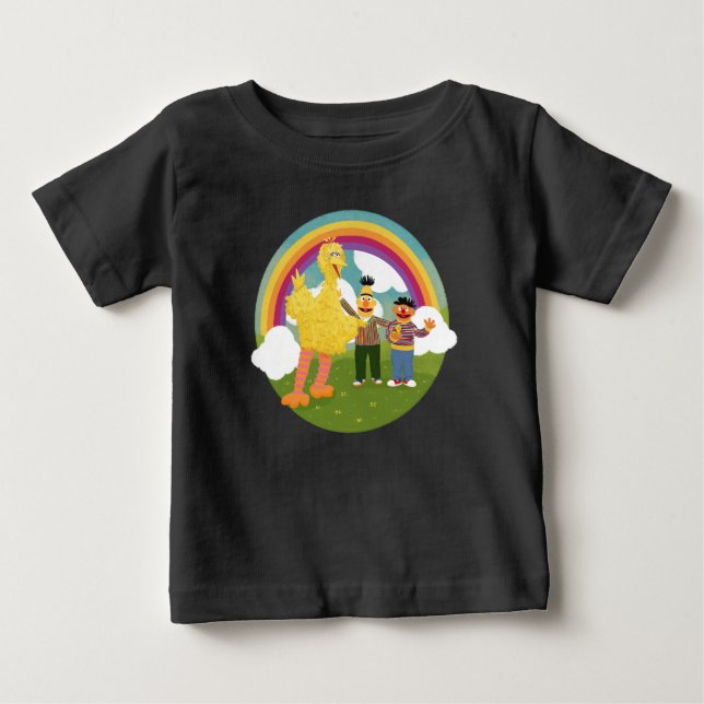 Camiseta De Bebé El arcoiris de los antiguos amigos de Plaza Sésamo (Anverso)