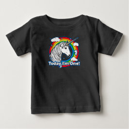 Camiseta De Bebé El arcoiris unicornio de primer cumpleaños de un n