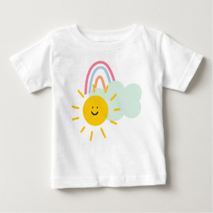 Camiseta De Bebé El arcoiris y el sol de color de agua