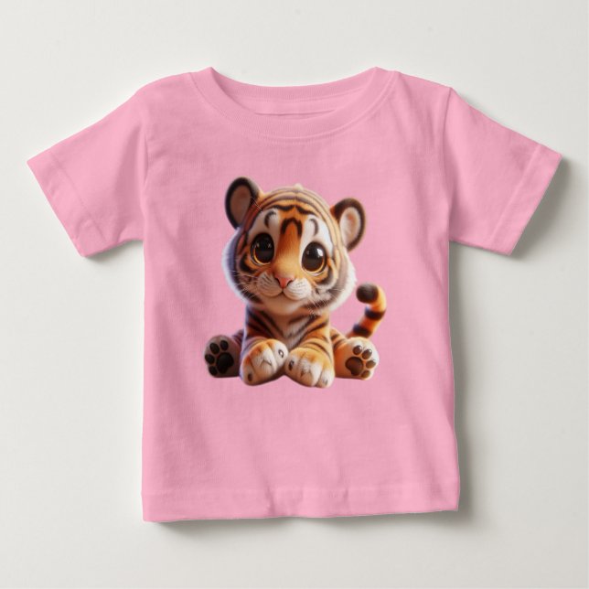 Camiseta De Bebé El arte del tigre bebé con encanto (Anverso)