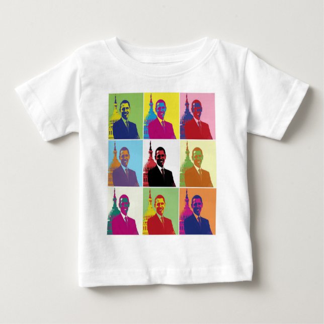 Camiseta De Bebé El arte pop del presidente Obama (Anverso)
