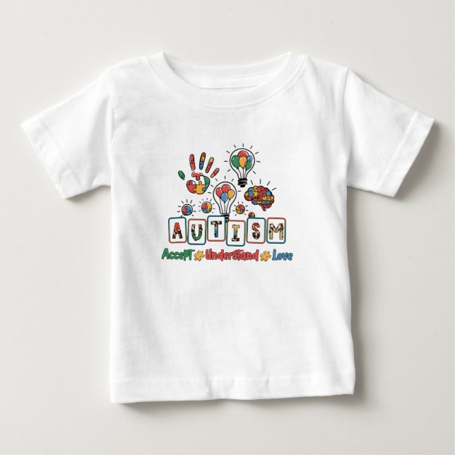 Camiseta De Bebé El autismo acepta entender el amor (Anverso)