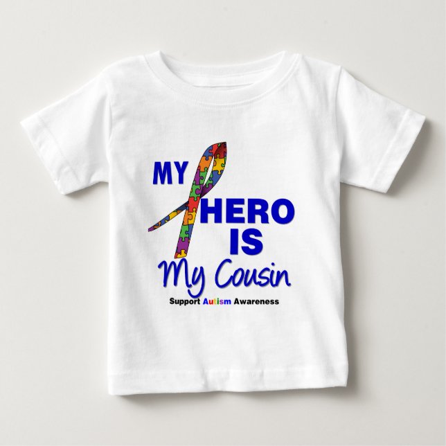 Camiseta De Bebé El autismo mi héroe es mi primo (Anverso)