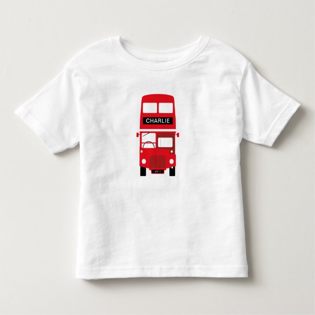 Camiseta De Bebé El autobús rojo de Londres personalizado embroma (Anverso)