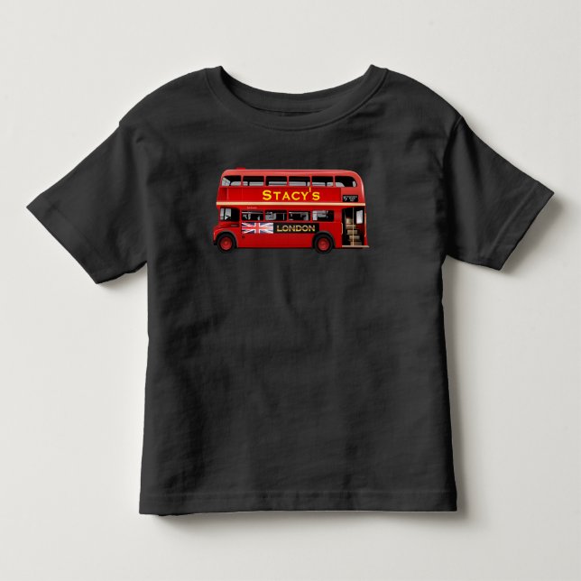 Camiseta De Bebé El autobús rojo del autobús de dos pisos de (Anverso)