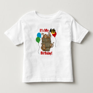 Camiseta De Bebé El barril de monos 4º cumpleaños